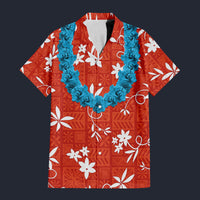 Modetrail Elvis Presley Orange Aloha Hawaiian Flower Necklace Hawaiian Shirt Costume, Elvis Presley Costume S-5XL US Size, Unisex Button Down Shirt