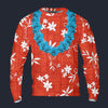 Modetrail Elvis Presley Orange Aloha Hawaiian Flower Necklace Long Sleeves Costume, Elvis Presley Costume S-5XL US Size, Gift For Him