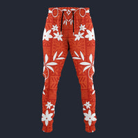 Modetrail Elvis Presley Orange Aloha Hawaiian Flower Necklace Sweatpants Costume, Elvis Presley Costume S-5XL US Size, Gift For Him