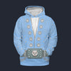 Elvis Owl Powder Blue Fleece Hoodie Costume, S-5XL US Size, Gift For Him