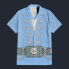 Elvis Owl Powder Blue Hawaiian Shirt Costume, S-5XL US Size, Unisex Button Down Shirt