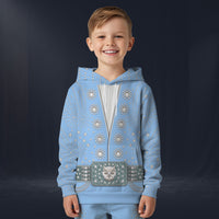 Modetrail Elvis Presley Owl Powder Blue Fleece Hoodie Costume For Kid, S-5XL US Size