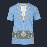 Elvis Owl Powder Blue Tracksuit Costume Hoodie Sweatshirt T-Shirt Sweatpants, S-5XL US Size