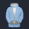 Elvis Owl Powder Blue Zip Hoodie Costume, S-5XL US Size, Gift For Him