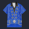 Elvis Owl Royal Blue Hawaiian Shirt Costume, S-5XL US Size, Unisex Button Down Shirt