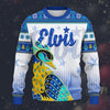Modetrail Elvis Peacock Blue Ugly Christmas Sweater, S-5XL US Size, Unisex Jumper Long Sleeves Shirt