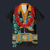 Modetrail Elvis Presley Peacock Orange Hawaiian Flower Necklace Hawaiian Shirt Costume, Elvis Presley Costume S-5XL US Size, Unisex Button Down Shirt