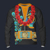 Modetrail Elvis Presley Peacock Orange Hawaiian Flower Necklace Long Sleeves Costume, Elvis Presley Costume S-5XL US Size, Gift For Him