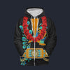 Modetrail Elvis Presley Peacock Orange Hawaiian Flower Necklace Zip Hoodie Costume, Elvis Presley Costume S-5XL US Size, Gift For Him