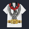 Modetrail Elvis Presley Phoenix Black Hawaiian Flower Necklace Hawaiian Shirt Costume, Elvis Presley Costume S-5XL US Size, Unisex Button Down Shirt