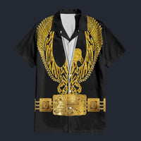 Modetrail Elvis Presley Phoenix Powder Gold Yellow Hawaiian Shirt Costume, S-5XL US Size, Unisex Button Down Shirt