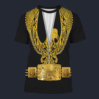 Modetrail Elvis Presley Phoenix Powder Gold Yellow Tracksuit Costume Hoodie Sweatshirt T-Shirt Sweatpants, S-5XL US Size