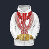 Modetrail Elvis Presley Phoenix Red Hawaiian Flower Necklace Zip Hoodie Costume, Elvis Presley Costume S-5XL US Size, Gift For Him
