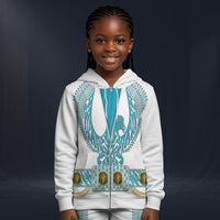 Modetrail Elvis Presley Phoenix Turquoise Blue Fleece Zip Hoodie Costume For Kid, S-5XL US Size