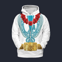 Modetrail Elvis Presley Phoenix Turquoise Hawaiian Flower Necklace Fleece Hoodie Costume, Elvis Presley Costume S-5XL US Size, Gift For Him