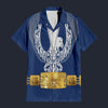 Elvis Phoenix Navy And White Hawaiian Shirt Costume, S-5XL US Size, Unisex Button Down Shirt