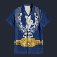 Elvis Phoenix Navy And White Hawaiian Shirt Costume, S-5XL US Size, Unisex Button Down Shirt