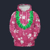 Modetrail Elvis Presley Pink Aloha Hawaiian Flower Necklace Fleece Hoodie Costume, Elvis Presley Costume S-5XL US Size, Gift For Him