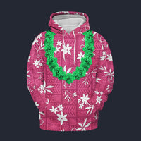 Modetrail Elvis Presley Pink Aloha Hawaiian Flower Necklace Hoodie Costume, Elvis Presley Costume S-5XL US Size, Gift For Him