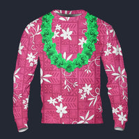 Modetrail Elvis Presley Pink Aloha Hawaiian Flower Necklace Long Sleeves Costume, Elvis Presley Costume S-5XL US Size, Gift For Him