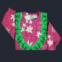 Modetrail Elvis Presley Pink Aloha Hawaiian Flower Necklace Sweater Costume, Elvis Presley Costume S-5XL US Size, Gift For Him