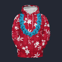 Modetrail Elvis Presley Red Aloha Hawaiian Flower Necklace Hoodie Costume, Elvis Presley Costume S-5XL US Size, Gift For Him