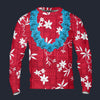 Modetrail Elvis Presley Red Aloha Hawaiian Flower Necklace Long Sleeves Costume, Elvis Presley Costume S-5XL US Size, Gift For Him