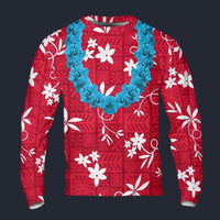 Modetrail Elvis Presley Red Aloha Hawaiian Flower Necklace Long Sleeves Costume, Elvis Presley Costume S-5XL US Size, Gift For Him
