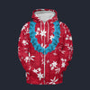 Modetrail Elvis Presley Red Aloha Hawaiian Flower Necklace Zip Hoodie Costume, Elvis Presley Costume S-5XL US Size, Gift For Him