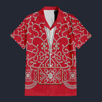 Elvis Red Swirl Hawaiian Shirt Costume, S-5XL US Size, Unisex Button Down Shirt