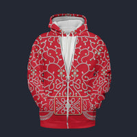 Elvis Red Swirl Zip Hoodie Costume, S-5XL US Size, Gift For Him
