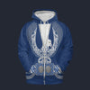 Elvis Royal Blue Phoenix Fleece Zip Hoodie Costume, S-5XL US Size, Gift For Him