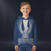 Modetrail Elvis Presley Royal Blue Phoenix Fleece Hoodie Costume For Kid, S-5XL US Size