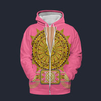Modetrail Elvis Presley Sundial Pink Fleece Zip Hoodie Costume, S-5XL US Size, Gift For Him