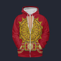 Modetrail Elvis Presley Sundial Red Zip Hoodie Costume, S-5XL US Size, Gift For Him