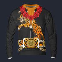 Modetrail Elvis Presley Tiger Black Hawaiian Flower Necklace Long Sleeves Costume, Elvis Presley Costume S-5XL US Size, Gift For Him