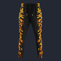 Modetrail Elvis Presley Tiger Black Hawaiian Flower Necklace Sweatpants Costume, Elvis Presley Costume S-5XL US Size, Gift For Him