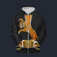 Elvis Tiger Black Zip Hoodie Costume, S-5XL US Size, Gift For Him