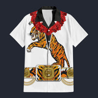 Modetrail Elvis Presley Tiger Hawaiian Flower Necklace Hawaiian Shirt Costume, Elvis Presley Costume S-5XL US Size, Unisex Button Down Shirt
