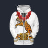 Modetrail Elvis Presley Tiger Hawaiian Flower Necklace Zip Hoodie Costume, Elvis Presley Costume S-5XL US Size, Gift For Him