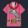 Modetrail Elvis Presley Tiger Pink Hawaiian Flower Necklace Hawaiian Shirt Costume, Elvis Presley Costume S-5XL US Size, Unisex Button Down Shirt