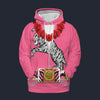 Modetrail Elvis Presley Tiger Pink Hawaiian Flower Necklace Hoodie Costume, Elvis Presley Costume S-5XL US Size, Gift For Him