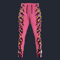 Modetrail Elvis Presley Tiger Pink Hawaiian Flower Necklace Sweatpants Costume, Elvis Presley Costume S-5XL US Size, Gift For Him