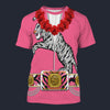 Modetrail Elvis Presley Tiger Pink Hawaiian Flower Necklace T-shirt Costume, Elvis Presley Costume S-5XL US Size, Gift For Him