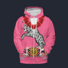 Modetrail Elvis Presley Tiger Pink Hawaiian Flower Necklace Zip Hoodie Costume, Elvis Presley Costume S-5XL US Size, Gift For Him