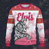 Modetrail Elvis Tiger White And Pink Ugly Christmas Sweater, S-5XL US Size, Unisex Jumper Long Sleeves Shirt