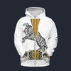 Elvis Tiger White Fleece Zip Hoodie Costume, S-5XL US Size, Gift For Him