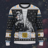 Modetrail Elvis Tiger White Ugly Christmas Sweater, S-5XL US Size, Unisex Jumper Long Sleeves Shirt