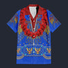 Modetrail Elvis Presleys Aloha Eagle Blue Hawaiian Flower Necklace Hawaiian Shirt Costume, Elvis Presley Costume S-5XL US Size, Unisex Button Down Shirt
