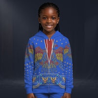 Modetrail Elvis Presleys Aloha Eagle Blue Zip Hoodie Costume For Kid, S-5XL US Size